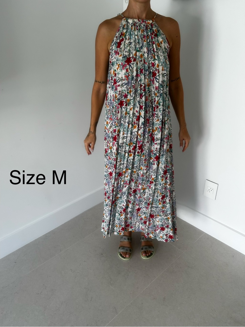 Women's Floral Halter Maxi Skirt - White Multi